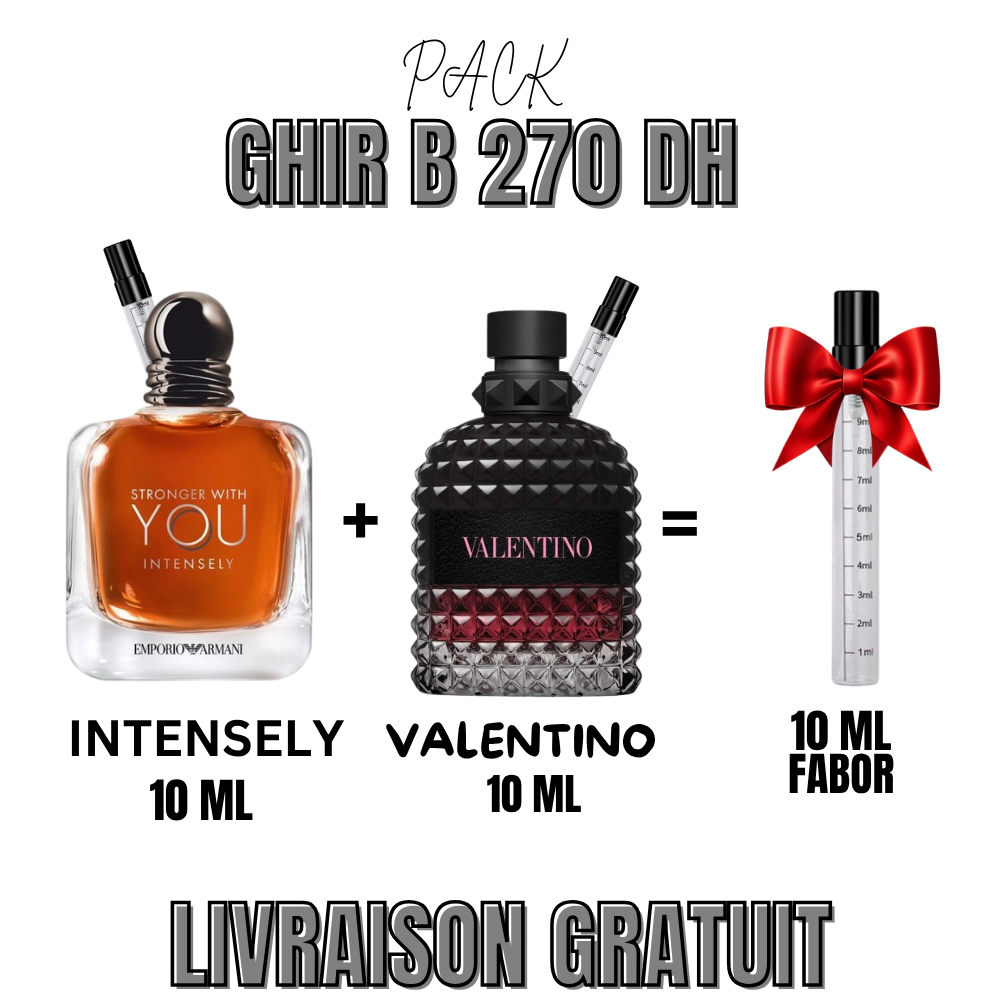 Pack Intensely +Valentino born in roma  + 10 ml FABOR
