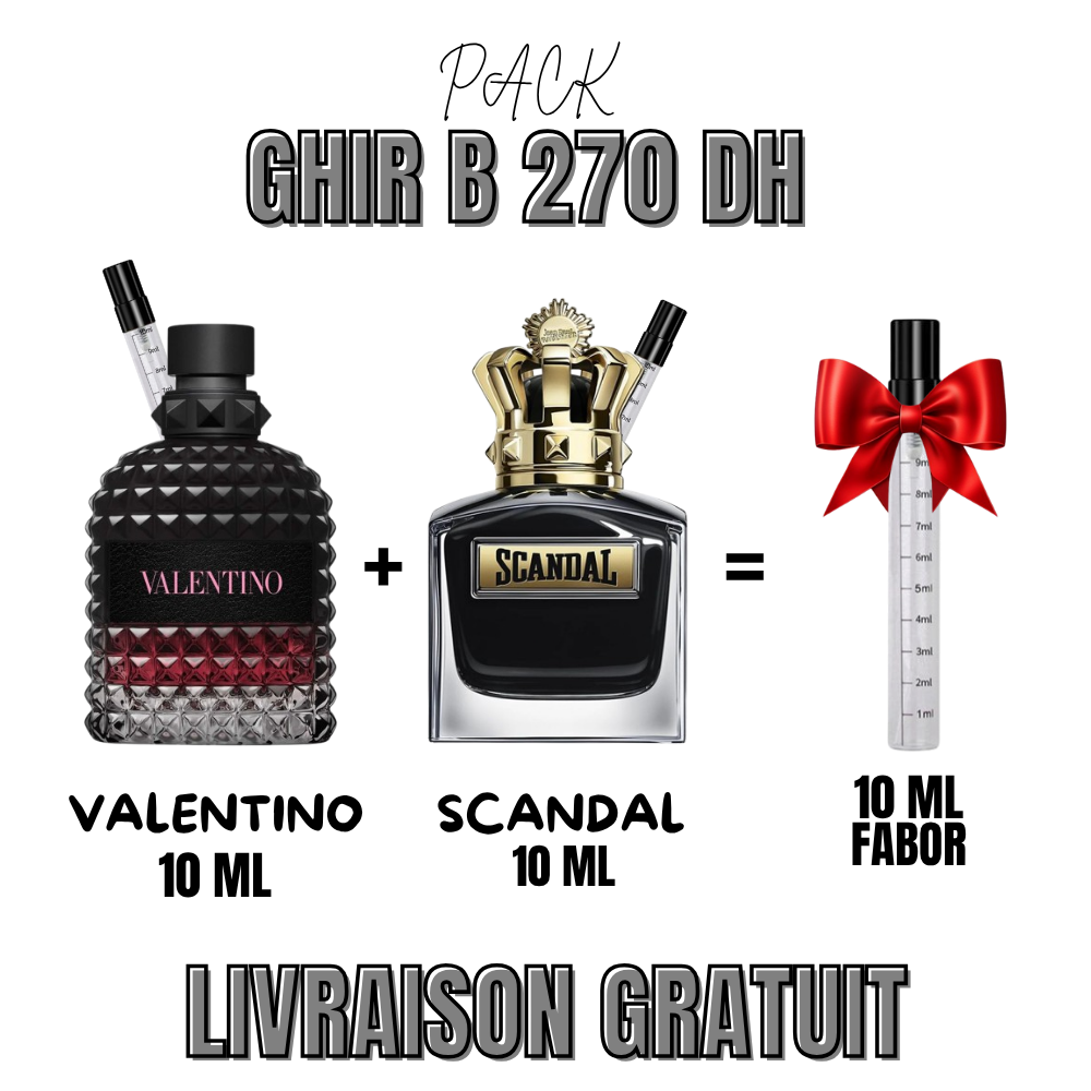 Pack scandal le parfum +Valentino born in roma  + 10 ml FABOR