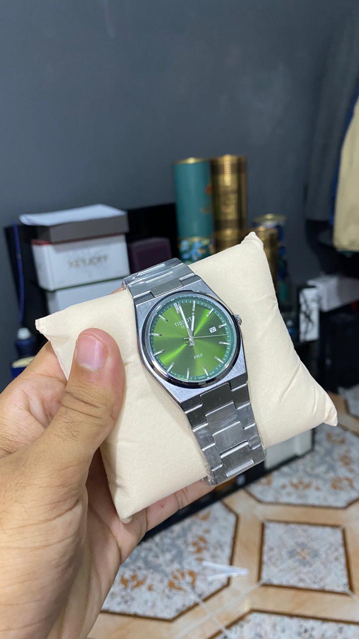 TISSOT ACIER GRIS TABLEAU VERT